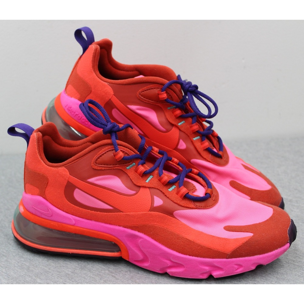 Nike Shoes Mens 9.5 Red Pink Air Max 270 React AT6174-600 Sneakers Low Top